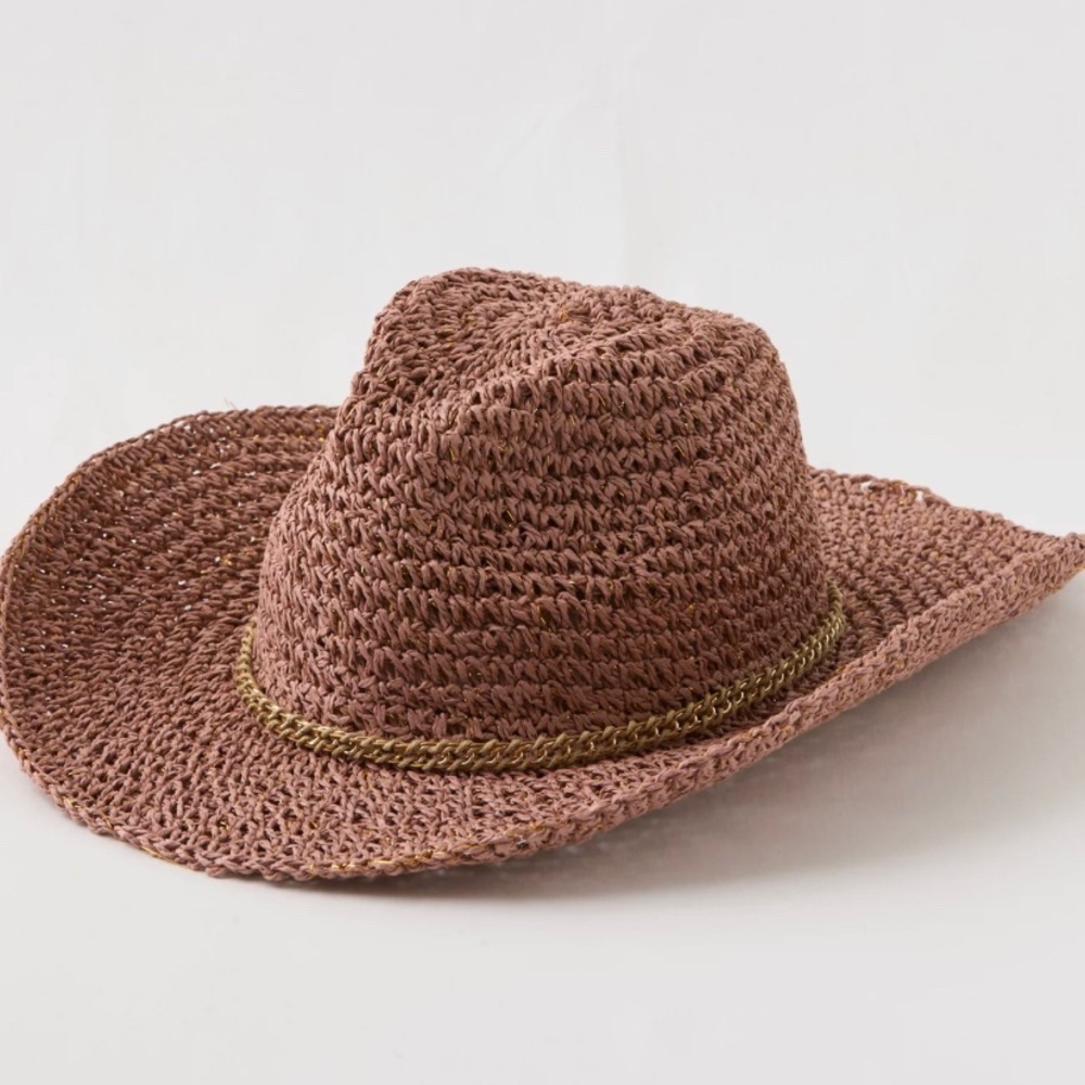 Aerie nwt unmet bohemian Brown Woven Hat one size